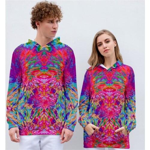 Autumn Winter Tie Dyeing Sweatshirts Men/Women Loose Colorful Coat Hoodies Oversized Thicken O-Neck Pullovers Tops 2020