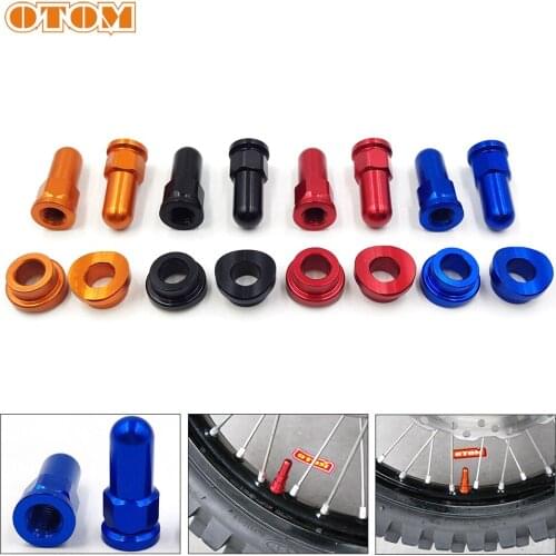 OTOM Motorcycle 1 Pair Rim Lock Nuts Set Aluminum Alloy Nut Caps Spacer Kit Universal Motocross Accessories Valve Wheel Stem Cap