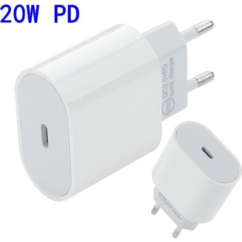 Original for apple 20W PD USB Type C Charger Adapter For iPhone 12 11 Pro XR X XS Max Fast Charging USB C for Samsung Xiaomi LG