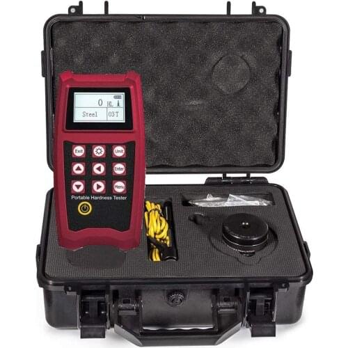 Portable LCD Screen Hardness Tester with Standard D Probe Digital Hardness Testing Gauge with 6 Hardness Units