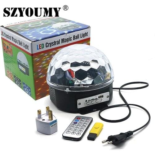 SZYOUMY Remote Control USB Bluetooth MP3 LED Stage Light Magic Ball Lighting Lamp for Disco Ktv Pub Home Party Decoration