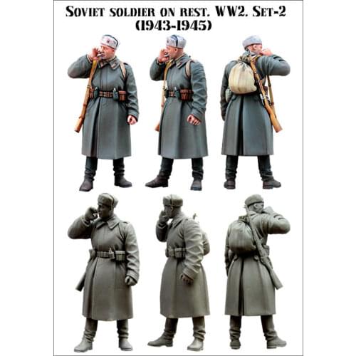 SOVIET SOLDIER ON REST WW2 SET-2 (1943-1945) 1/35 Resin Model Kit