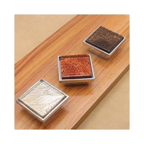 Marble Pattern Glass Crystal Dresser Drawer Knobs Pulls Handles / Cupboard Knobs Shiny Furniture Cabinet Handle Pull Hardware