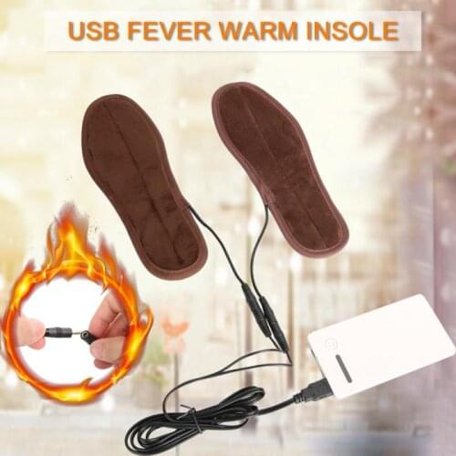 USB Heated Shoe Insoles Feet Warm Sock Pad Mat Electrically Heating Insoles Washable Warm Thermal Insoles Unisex Camping Hiking