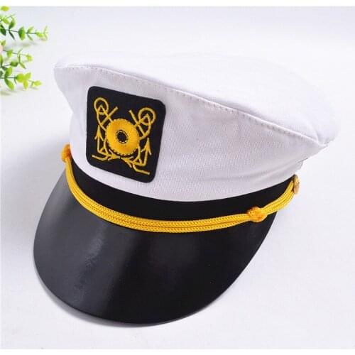 Navy Hat Cap for Men Women Children Anchor Logo Embroidered Army Cap Captain Hats Boys Girls Performing Uniform Cap Adjustable