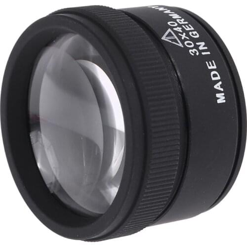 Magnifier Glass Lens Optics Loupes Portable Pocket For Jeweler Coins Stamps 30X x 40mm