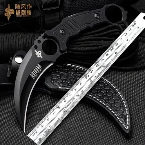 WIND CSGO claws self-defense military knife outdoor knife, sharp portable tactical karambit knife, G10 handle 8cr13mov blade