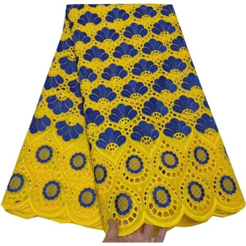 High quality lace Nigeria lace fabric for women dress african cotton lace with stones 5 yards per piece TY-130