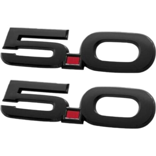 1 Pair for 2015-2020 Ford Mustang GT 5.0 Black 5.5 inch Fender Side Emblems