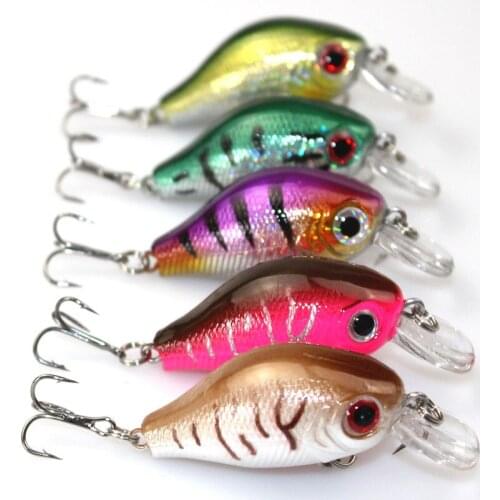 100pcs/lot Crank Fishing Lures artificial 2015 new fishing bionic bait 5.5cm rock fat bait factory wholesale