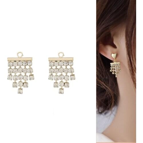 2020New Small 100Pcs Rhinestones Tassel button for DIY Jewelry earring or necklace Pendant and hair accessories ER153