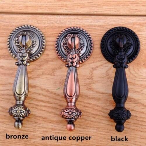 Retro old style solid drop Pendant black bronze antique copper drawer tv cabinet dresser cupboard kitchen cabinet knob handle