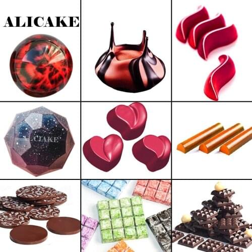 Chocolate Bar Molds Polycarbonate Tray for Plastic 3D Chocolate Candy Nuggets Mould Form Bakery Baking Mold Pastry Tools