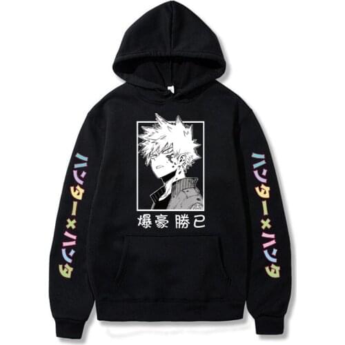 Harajuku my hero, Sudadera con capucha Unisex, sudaderas japonesas de Anime Bakugou Katsuki, Sudadera con capucha estampada para
