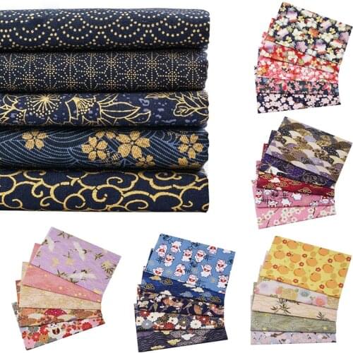 5Pcs 20*25cm Cotton Fabric Small Floral Printed Patchwork Cloth Group Plain Weave DIY Handmade Sewing Supplies Japanese Style