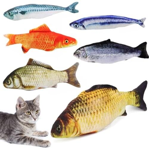 3D Simulation Fish Shape toy Cat Toy with Catnip Stuffed Pillow Chew Bite Doll For Pet Cat Kitty Game