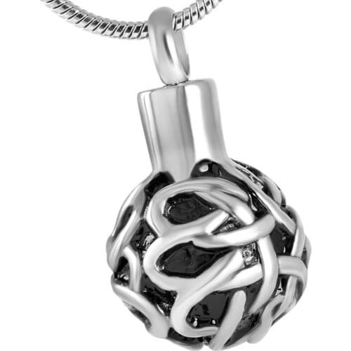 IJD8336 Fashion personaly Necklace for Women&Men, rope entangle the ball Cremation Jewelry for Ashes Wholesale or retail
