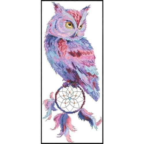 Dream Catcher Owl Pattern Cross Stitch Kits Printed Fabric Embroidery Needlework Sets 11CT 14CT DIY Handmade Home Decor Painting