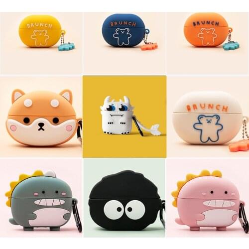 3D Cute Headset Cases For Huawei Freebuds 4i Case funny dog /dinosaur /bear cartoon case Silicone Earphone Cover coque Funda