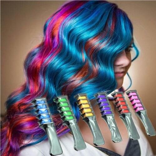 Fashion Design Crayons Hair Color Mascara Dye Hair Color Chalk With Comb Temporary Hair Mascara Multicolor Dye #715