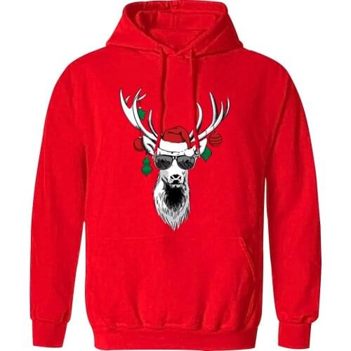 Mens Hooded Christmas Elk Hip Hop Casual Sweatshirt Leisure Long Sleeve Clothing Tops 2021 New Arrival Hip Hop Moletom Masculino