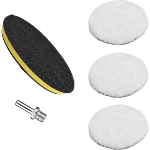 5Pcs Wool Polishing Pads Kit 6 Inches Car Buffing for Automobiles Details Self-adhesive Wool Pad