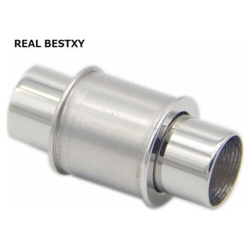 REAL BESTXY 10pcs/lot 3100% Stainless Steel Magnet Clasp Hook Fit Round Leather