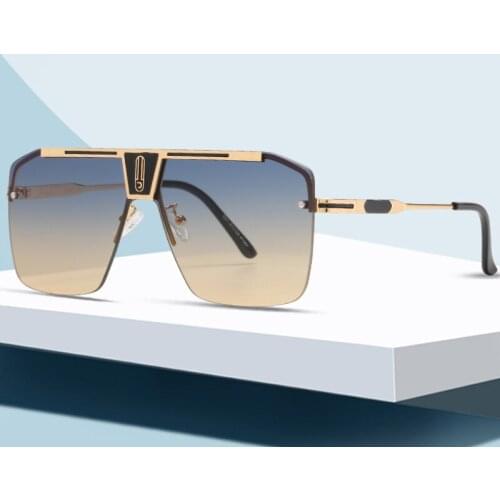 Fashion Oversized Square Sunglasses Women 2021 Luxury Brand Frameless Sun Glasses For Men Vintage Eyewear Gafas De Sol TYJ-46
