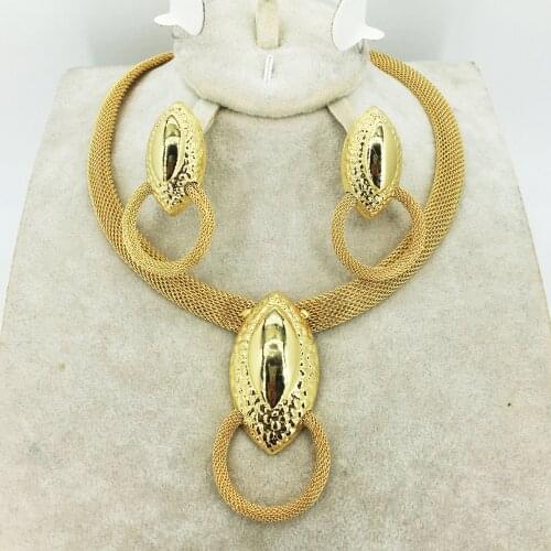 Wholesale gold New Jewelry collection African brides wedding gifts women necklace earrings collection wife jewelry set