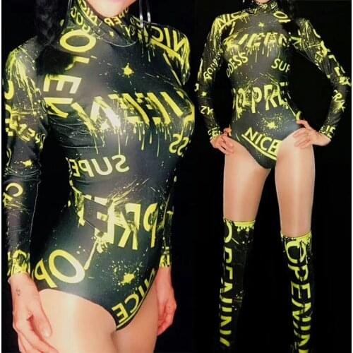 Customize Sexy Dj Singer Stage Green Clothes Club Pole Dancing Clothing High Waist Jazz Costume Performance Wear Cosplay DJ102