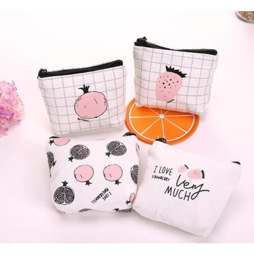 Stawberry canvas gift bag cartoon fruits pomegranate purse coin bag wedding birthday party favors