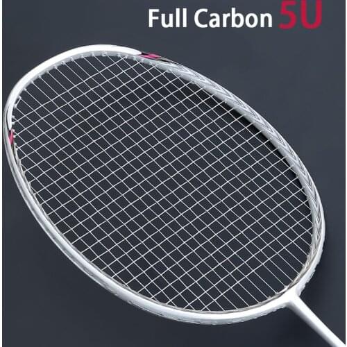 Professional Carbon Badminton Rackets Padel Super Light 5U Racket With Strings Bags Carbon Fiber Racquet Strung Free Grip