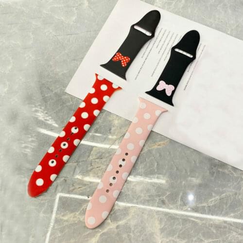 Cartoon Strap For Apple Watch Band 40mm 44mm Printing Silicone Belt Watchband Bracelet For Iwatch Series 6 SE 5 4 3 Accessories