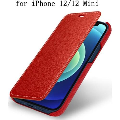 Luxury Cow Genuine Leather Case for Apple iPhone 12/12 Mini Flip Book Cover Skin for iPhone 12 Pro Max 12pro funda coque capa