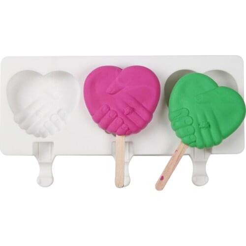 Silicone Ice Cream Mold DIY Homemade Popsicle Moulds Freezer 4 Holes Cube Maker Chocolate Tray Kitchen Gadgets Bar Baking Tools