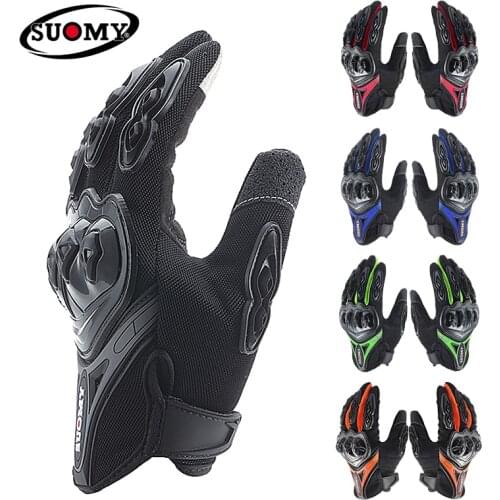 SUOMY Motorcycle Gloves Green Motocross Racing gloves Full Finger Cycling guantes moto Motorbike Summer luvas da motocicleta