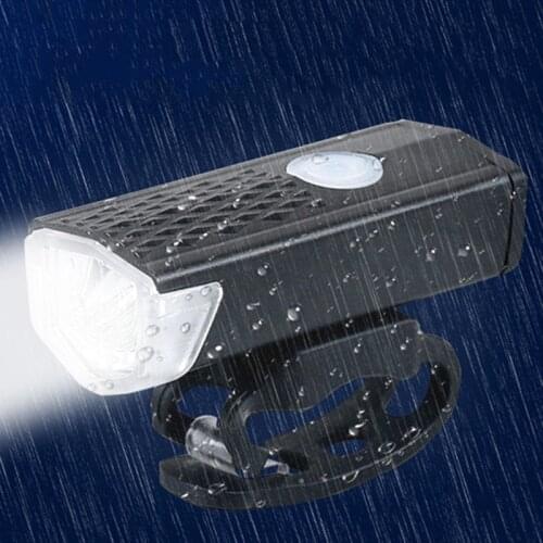 Bike Light USB Rechargeable 300 Lumen 3 Mode Bicycle Front Light Lamp Waterproof 6000K Bike Headlight Cycling LED Flashlight