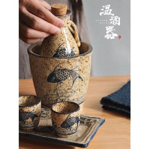 Vintage Japanese Sake Cups Set Creative Small Mens Gift Set Luxury Unbeelievables Cup Heupfles Gepersonaliseerd Drinkware EC50JJ