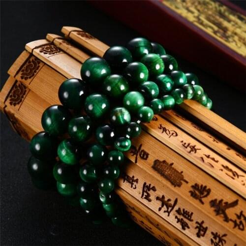 WWLB 6/8/10/12mm Gorgeous Green Tiger Eye Bracelets For Men Women Natural Tiger Eye Stone Beads Bracelet Buddha Bracelets Unisex