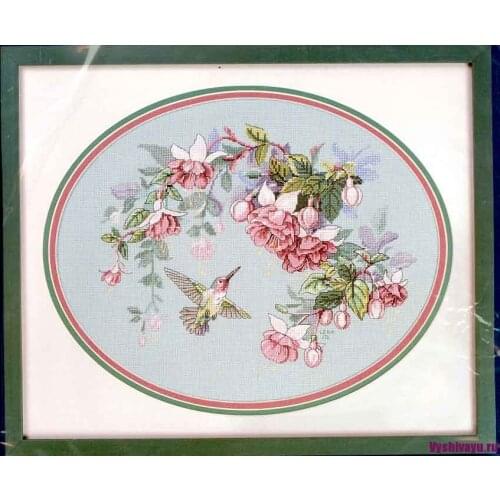 Gold Collection Counted Cross Stitch Kit Sweetness of Nature Hummingbird Bird and Fuchsias Flower Flowers dim 13631