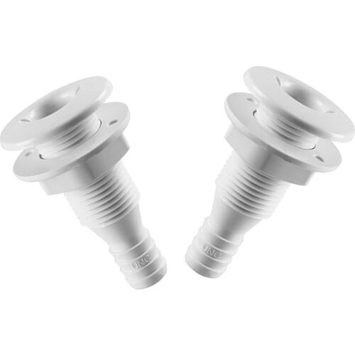 2 Pieces Marine Boat Thru Hull Fitting Connector/Drain 3/4'' Hose Barb Flange 2.0