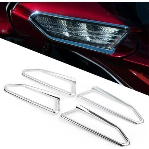2x Motorcycle Chrome Front Light Trim Accents Decoration Parts For Honda Goldwing GL1800 2018 2019 2020 2021 Gold Wing