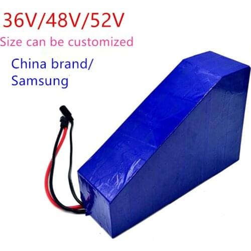 36V 48V 52V 10ah 15ah 20ah 12ah electric mountain bike battery on beam ebike triangle battery with bag and charger