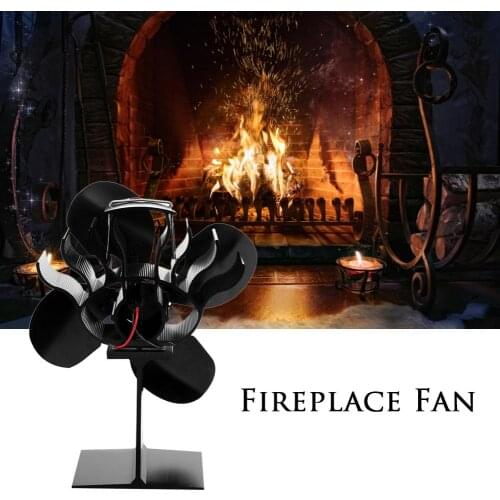 4-bladed Hot Blast Stove Fan Automatic Start Safety Design For Wood/log Burner/fireplace Hot Power Stove Furnace Electric Fans