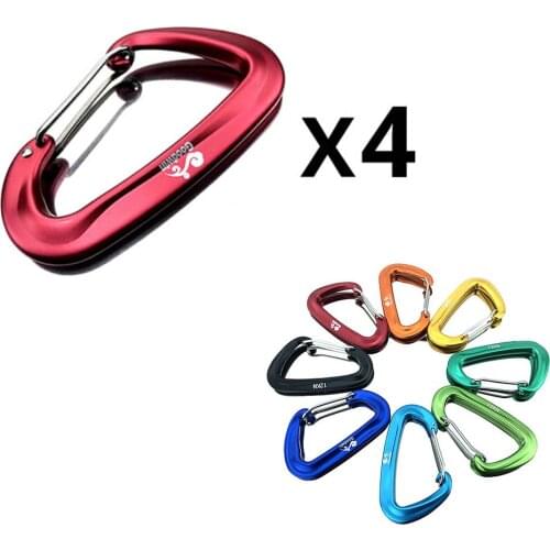 4 Pack Aluminum Alloy Carabiner Clips Heavy Duty 12KN Climbing Hook for Hammock Hiking Backpacking