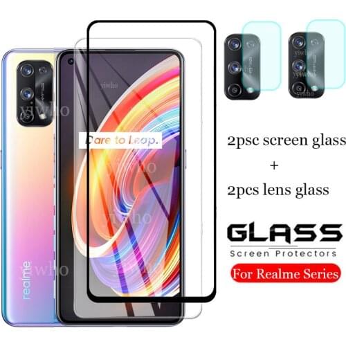 4 In 1 Protective Glass on Realme X7 Pro Screen Protector Tempered Glass 7 Pro Camera Lens Film for Realme C11 C15 C12 v5 Film