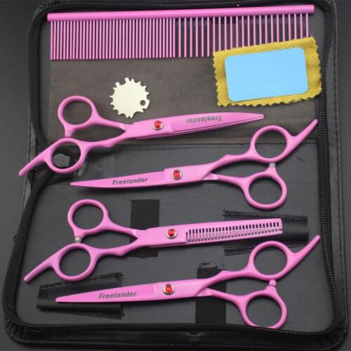 5pcs Stainless Steel Pet Dogs Grooming Scissors Cat Hair Thinning Shear Sharp Edge Dog Cutting Kitten Animal Barber Cutting Tool