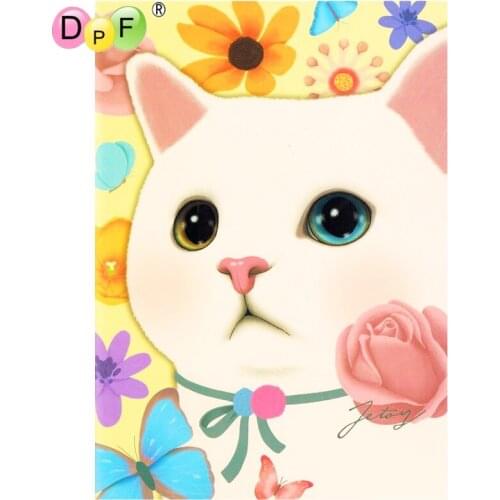 5D diamond painting cross stitch cat pink flower diy diamond painting round diamond painting embroidery mosaic decoration gift