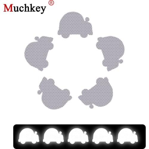 Car-Shaped Cartoon Car Sticker Safety Reflective Warning Stickers DIY Decoration Decals Waterproof Tags Car Accessories 10Pcs