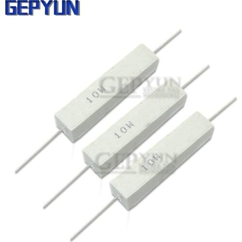 10pcs 10W Cement resistance resistor 1 2 5 8 ohm 1R 2R 5R 8R Gepyun